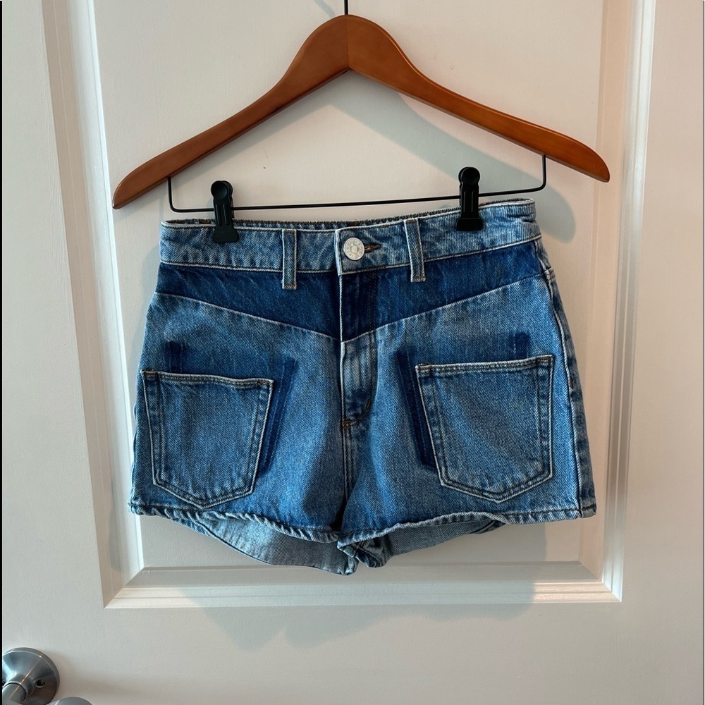 Sandro Paris Two-Toned Denim Shorts